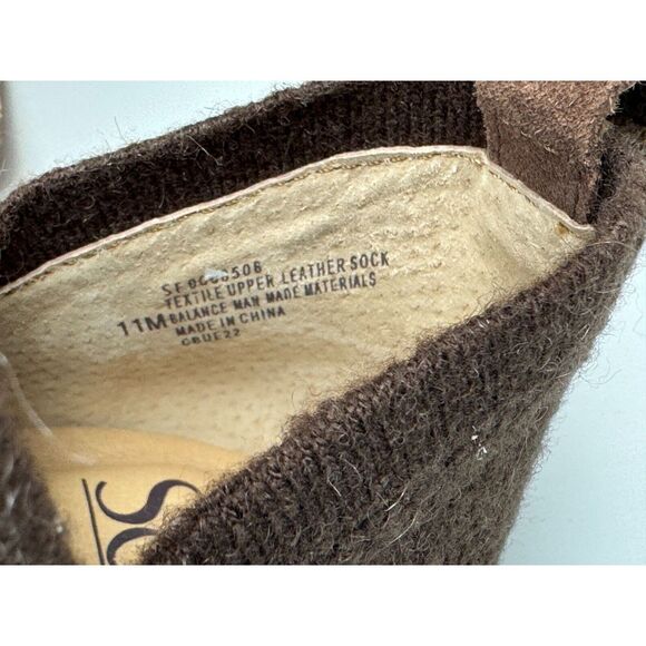 Sofft Arvada Knit‎ Booties Women 11 M EUC $140 Comfort Pull on Stack Heel Brown - Picture 6 of 11